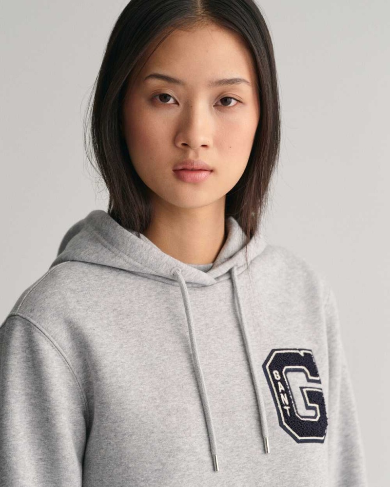 Gant G Women's Hoodie Grey Melange | BLMGF-5067