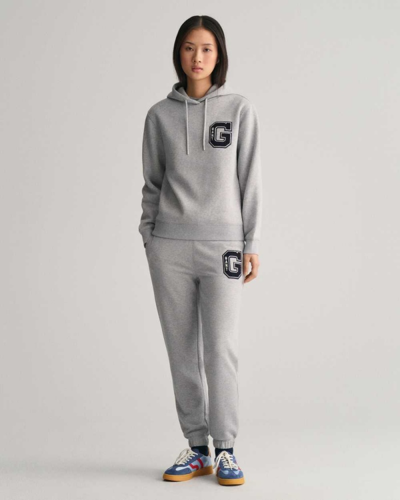 Gant G Women's Hoodie Grey Melange | BLMGF-5067