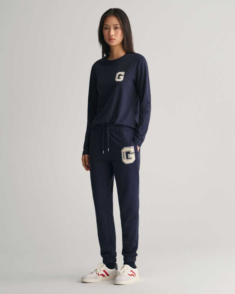 Gant G Women's Sweatpants Evening Blue | QJLOB-7815