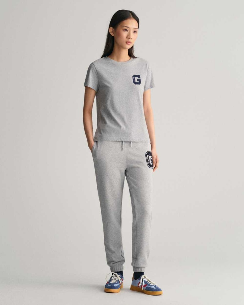 Gant G Women's Sweatpants Grey Melange | EFGPZ-4923