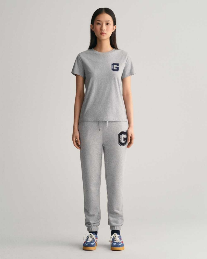 Gant G Women\'s Sweatpants Grey Melange | EFGPZ-4923