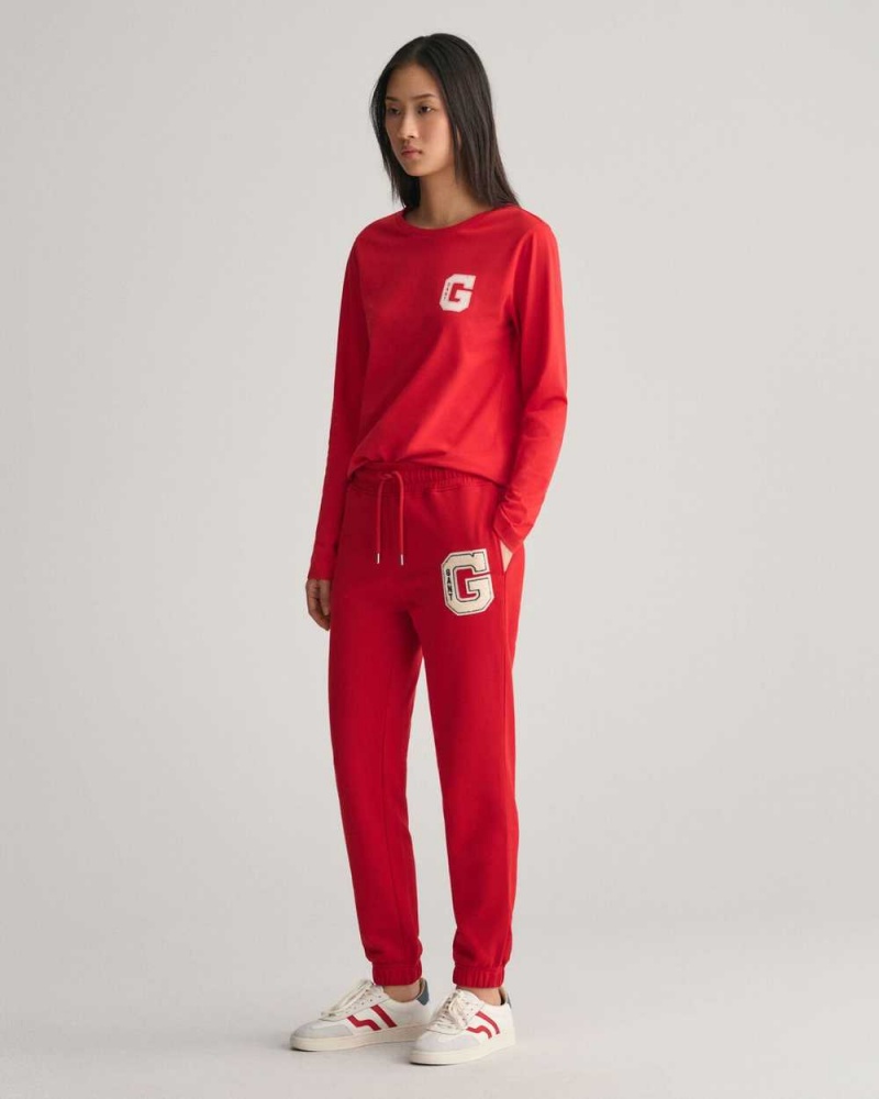 Gant G Women's Sweatpants Ruby Red | GOQFL-6429