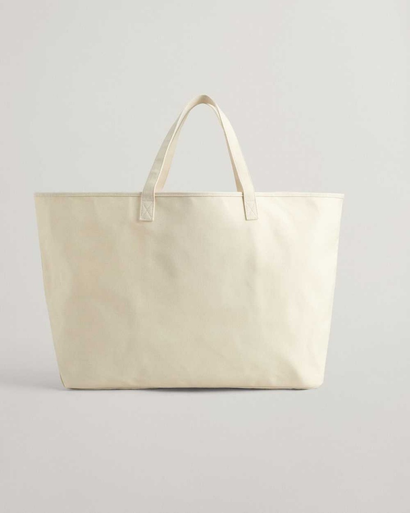 Gant Graphic Canvas Women's Bags Cream | DMQKF-6039