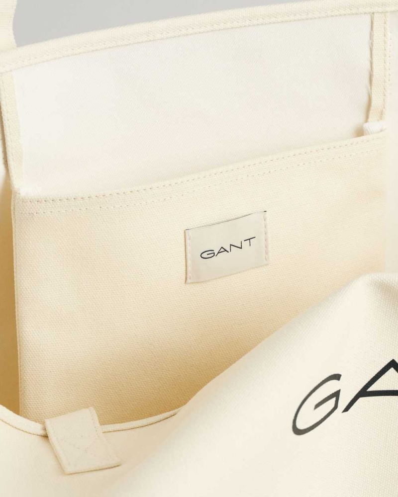 Gant Graphic Canvas Women's Bags Cream | DMQKF-6039