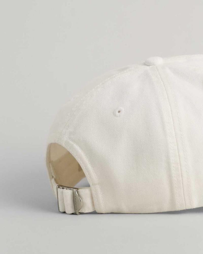 Gant Graphic Cotton Twill Men's Caps Beige White | LHFJP-1234