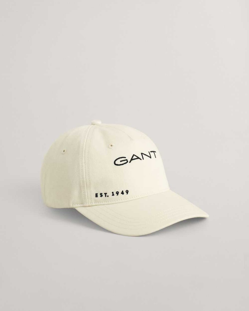 Gant Graphic Cotton Twill Women's Hats Cream | FIRWY-1543