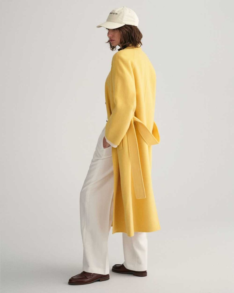 Gant Handstitched Car Women's Coats Dusty Yellow | TYFKM-7091