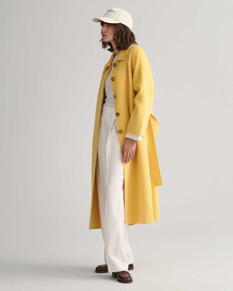 Gant Handstitched Car Women's Coats Dusty Yellow | TYFKM-7091