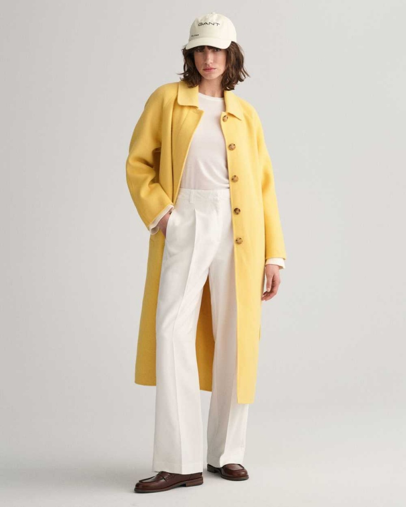 Gant Handstitched Car Women's Coats Dusty Yellow | TYFKM-7091