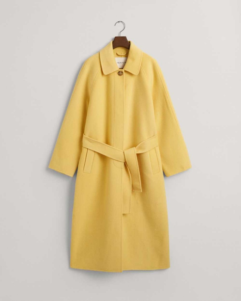 Gant Handstitched Car Women's Coats Dusty Yellow | TYFKM-7091