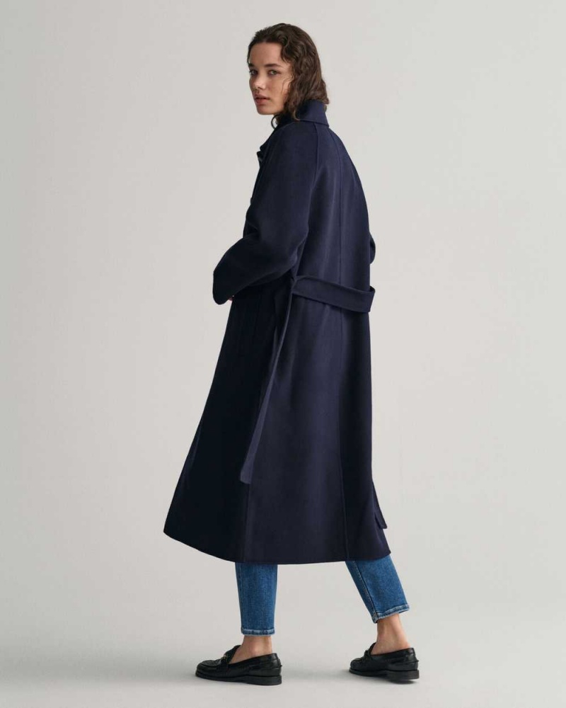 Gant Handstitched Car Women's Coats Evening Blue | ITVBK-2738