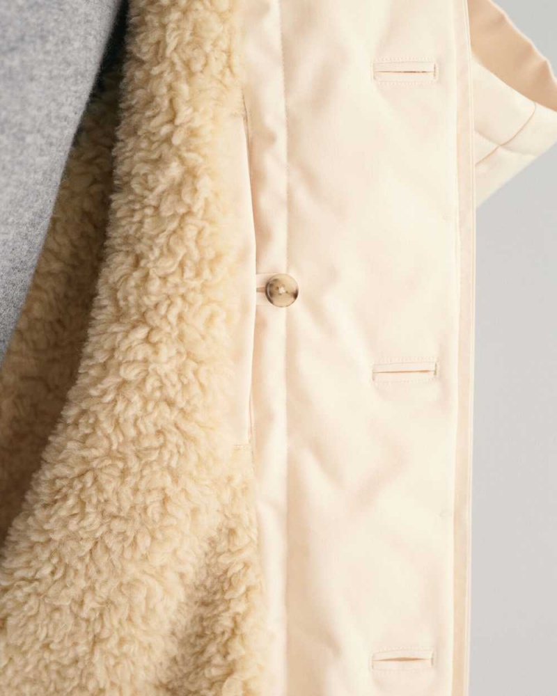 Gant Heavy Utility Winter Men's Coats Cream | FMOEH-0895