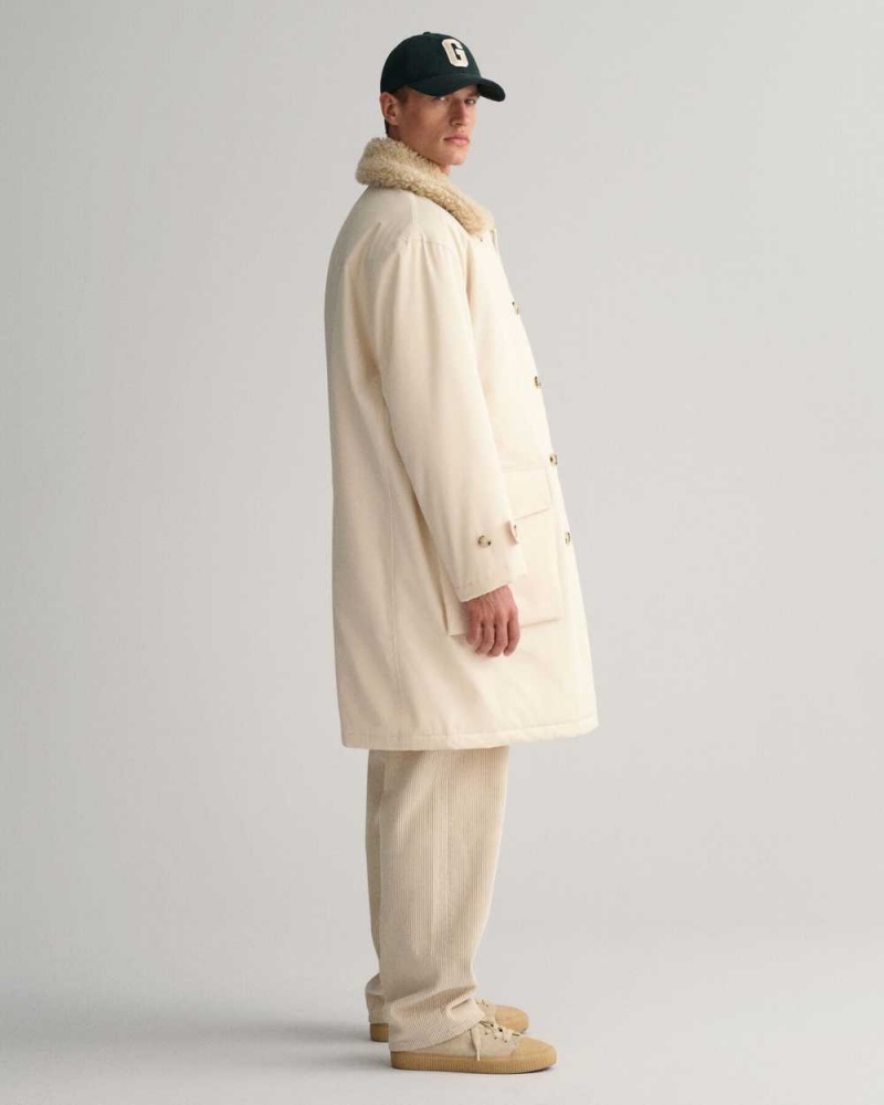 Gant Heavy Utility Winter Men's Coats Cream | FMOEH-0895