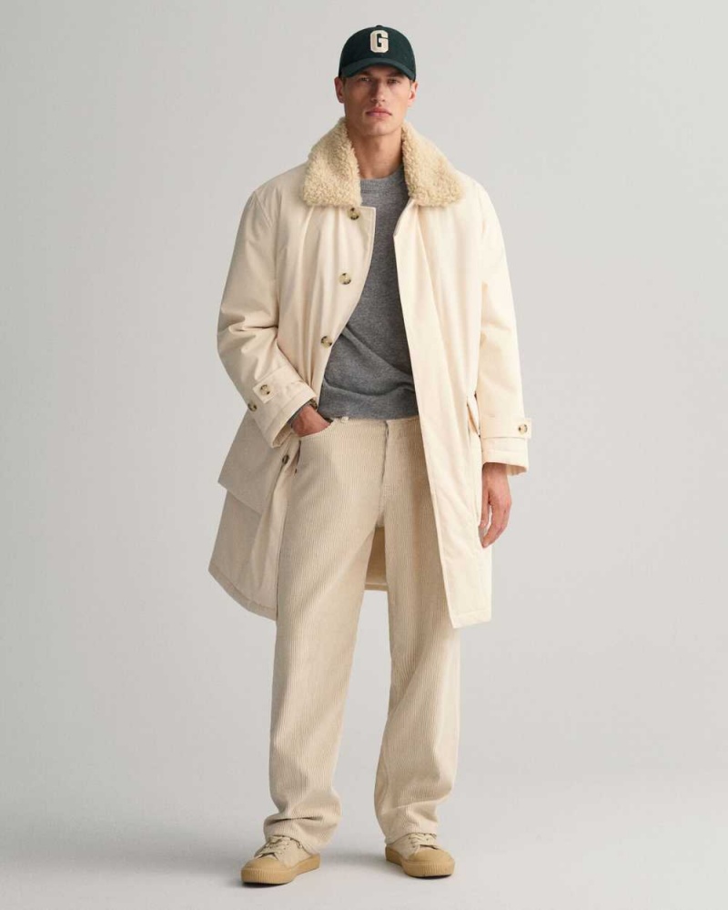 Gant Heavy Utility Winter Men's Coats Cream | FMOEH-0895