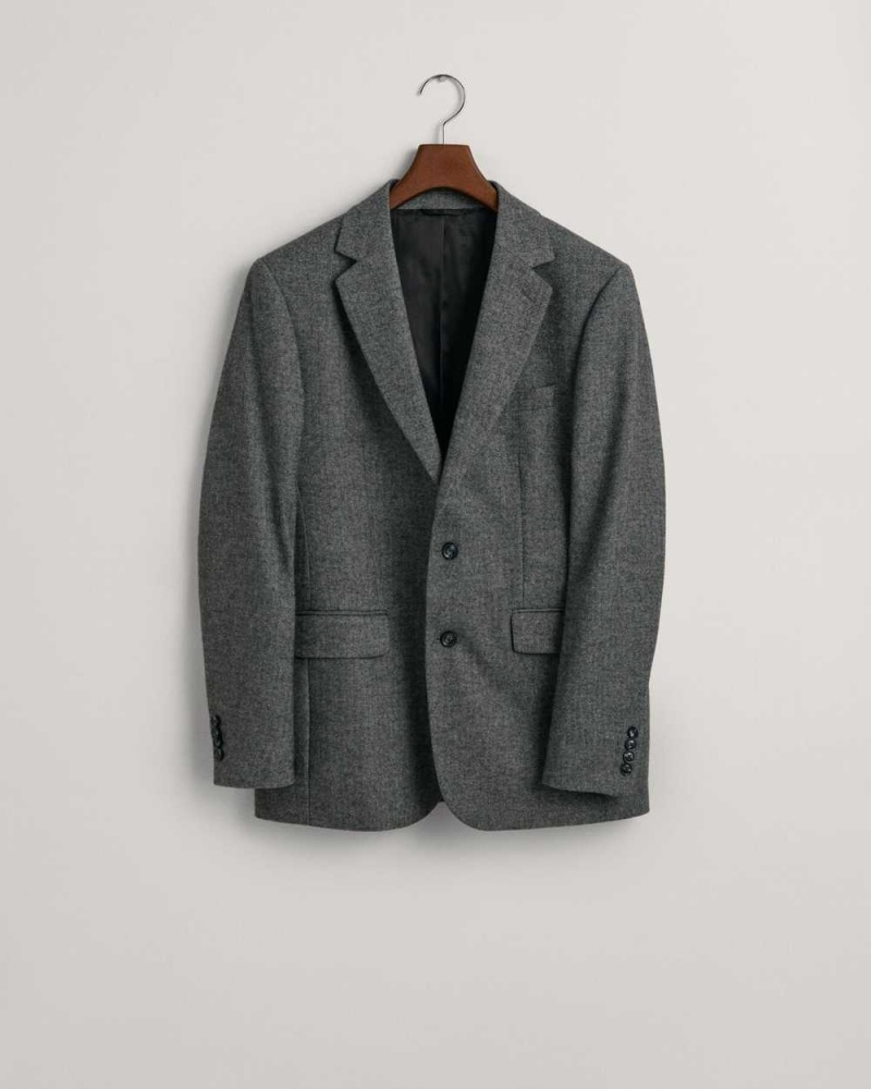 Gant Herringbone Suit Men's Blazer Black | MIAOZ-8329