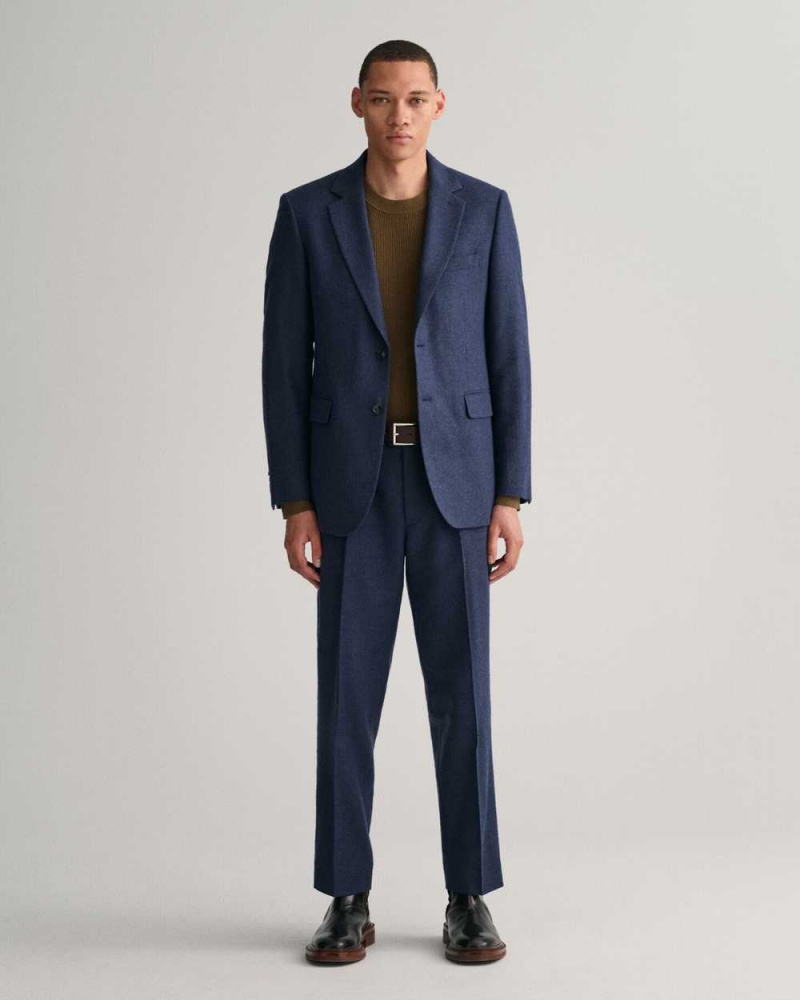 Gant Herringbone Suit Men's Blazer Marine | UIKSM-5890