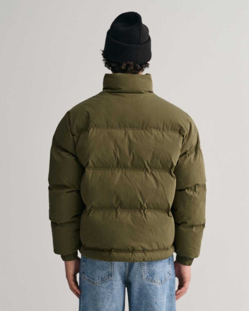 Gant Hiking Puffer Men's Jackets Dark Cactus | MVSOT-8502