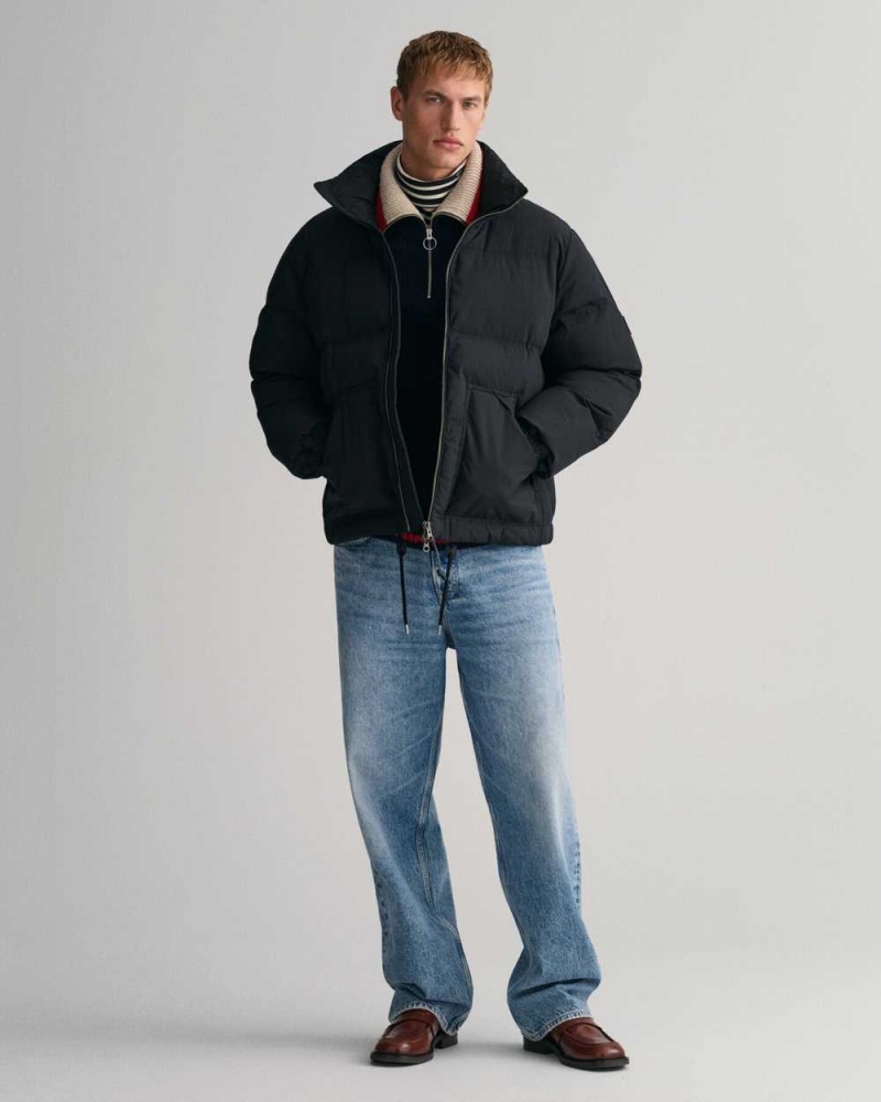 Gant Hiking Puffer Men's Jackets Ebony Black | JEOBS-7305