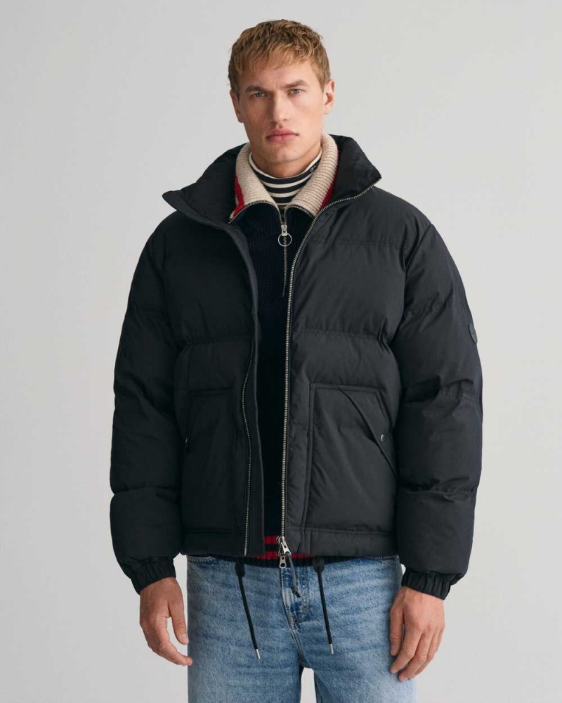 Gant Hiking Puffer Men\'s Jackets Ebony Black | JEOBS-7305