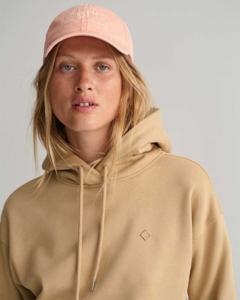 Gant Icon G Essential Women's Hoodie Dark Khaki | JDRCK-7315