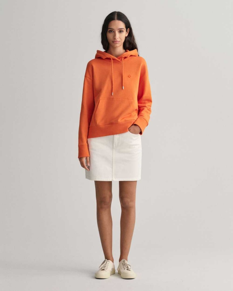 Gant Icon G Essential Women's Hoodie Pumpkin Orange | RQHGC-5349