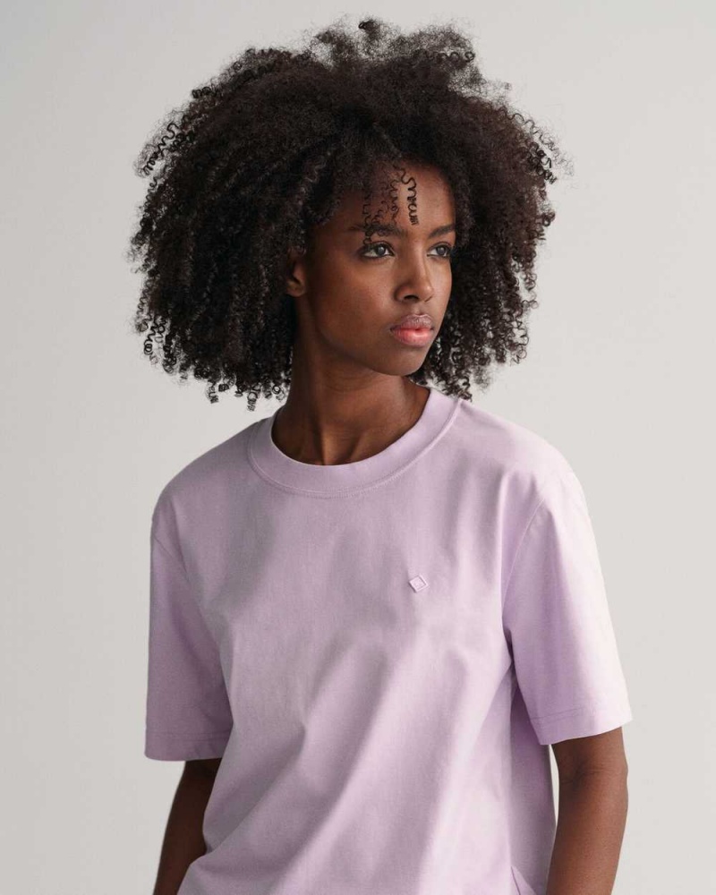 Gant Icon G Essential Women's T-Shirt Soothing Lilac | XSTYP-3416