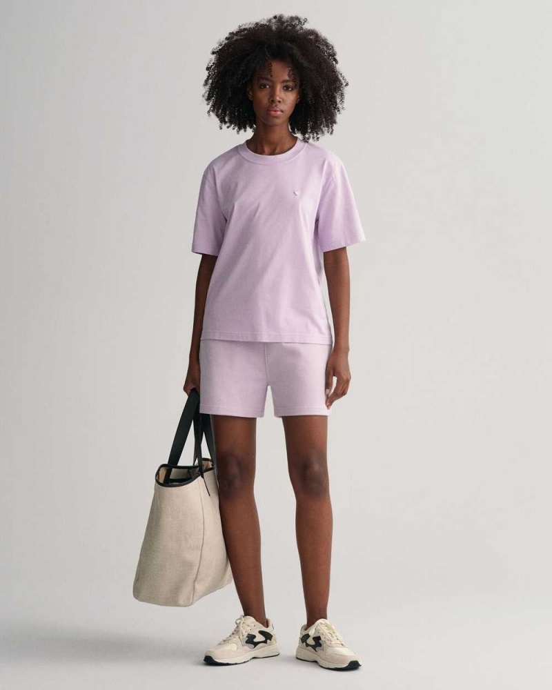 Gant Icon G Essential Women's T-Shirt Soothing Lilac | XSTYP-3416