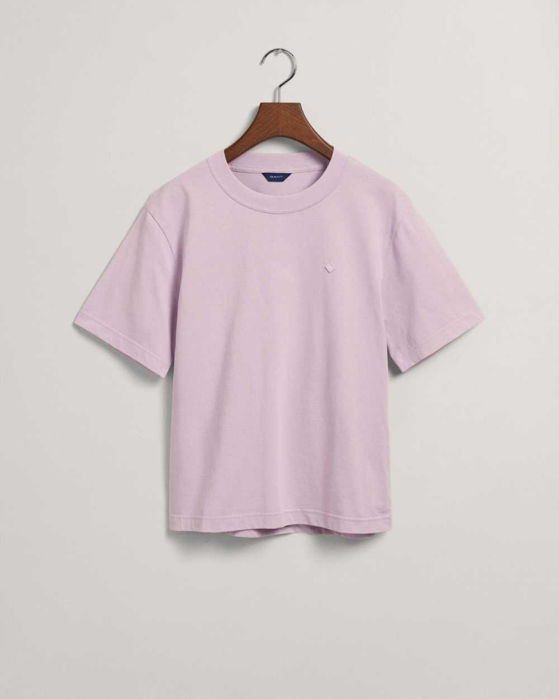 Gant Icon G Essential Women's T-Shirt Soothing Lilac | XSTYP-3416