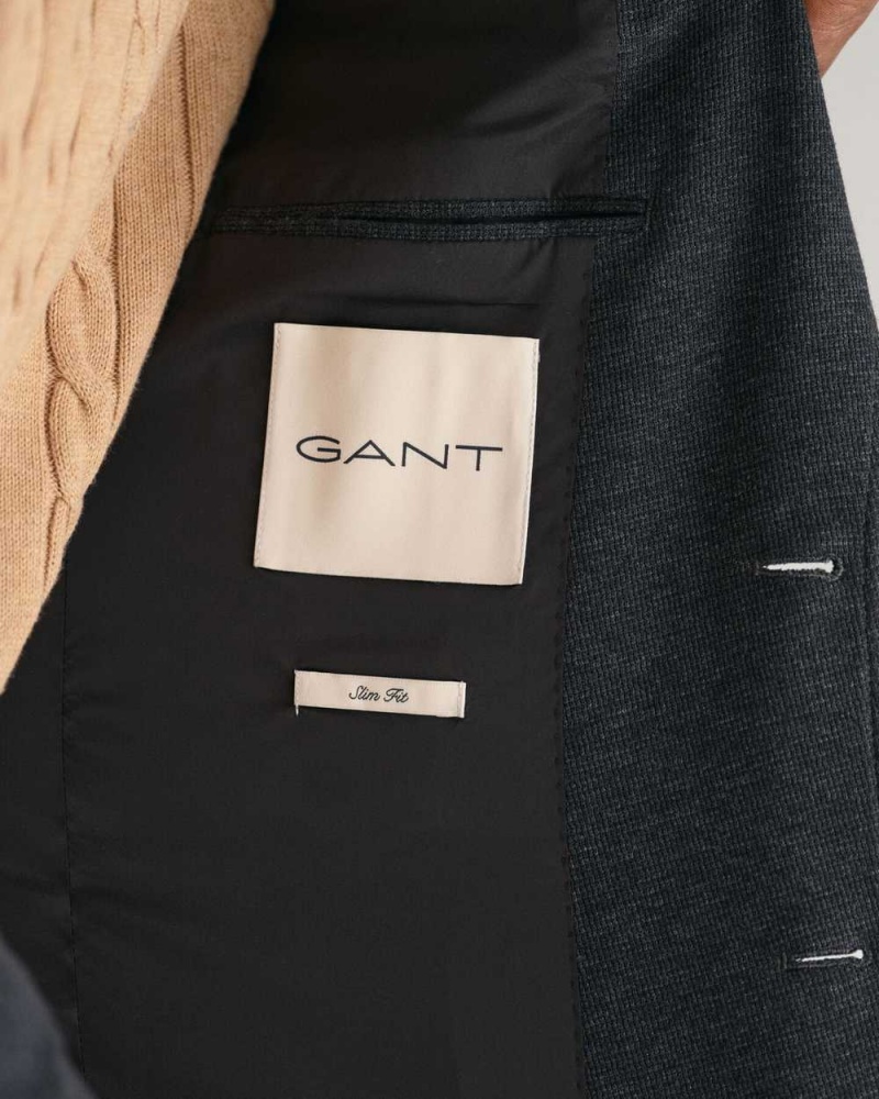 Gant Jersey Men's Blazer Dark Grey | CFNKT-1089