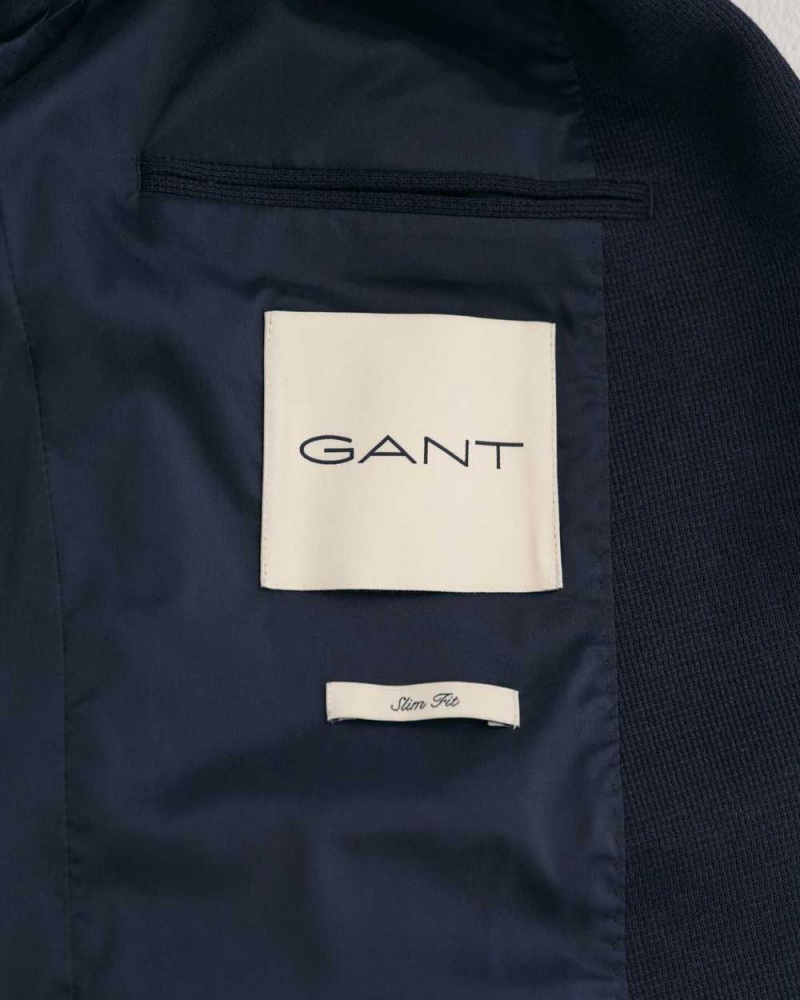 Gant Jersey Men's Blazer Evening Blue | UNMVJ-0912