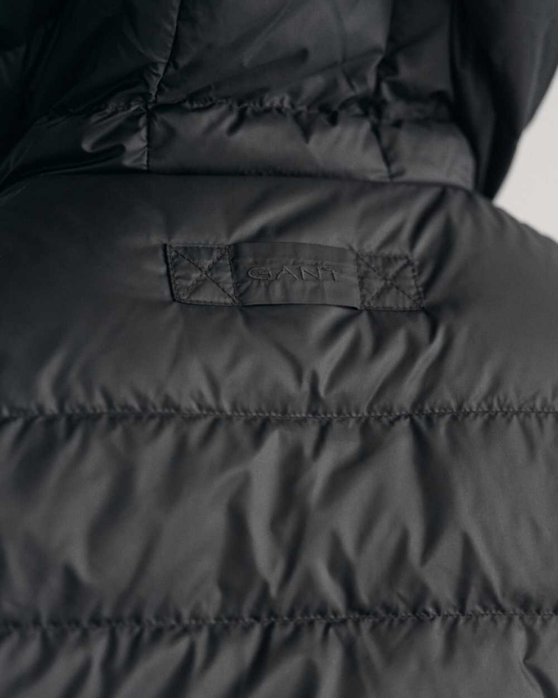 Gant Light Down Hood Men's Jackets Black | OKUYI-6384