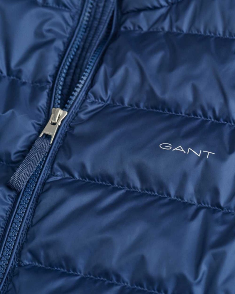 Gant Light Down Men's Jackets Dusty Blue Sea | FOQXA-3184