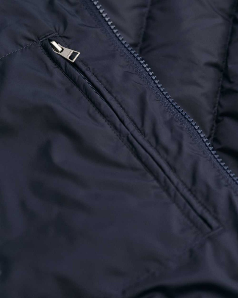 Gant Light Down Men's Jackets Evening Blue | JXBEP-9635