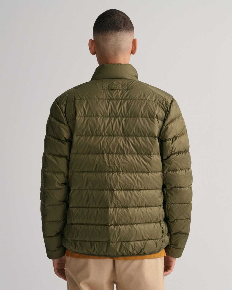 Gant Light Down Men's Jackets Juniper Green | GOEJC-8046