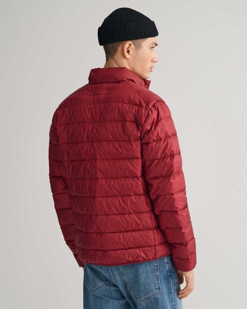 Gant Light Down Men's Jackets Plumped Red | NLSDQ-1480