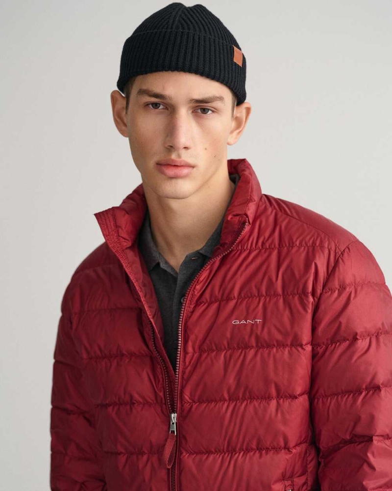 Gant Light Down Men's Jackets Plumped Red | NLSDQ-1480