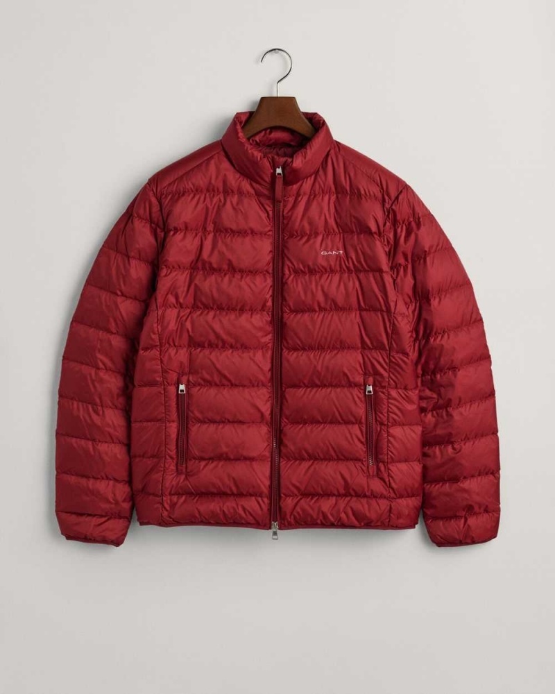 Gant Light Down Men's Jackets Plumped Red | NLSDQ-1480