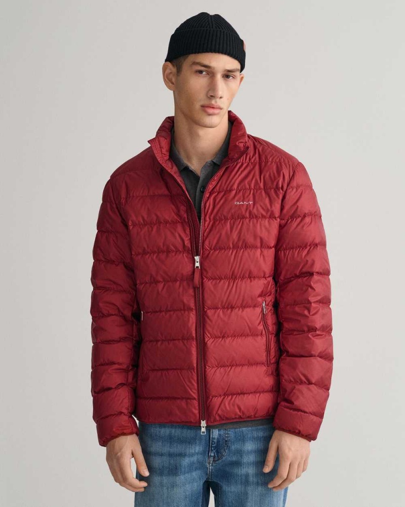 Gant Light Down Men\'s Jackets Plumped Red | NLSDQ-1480