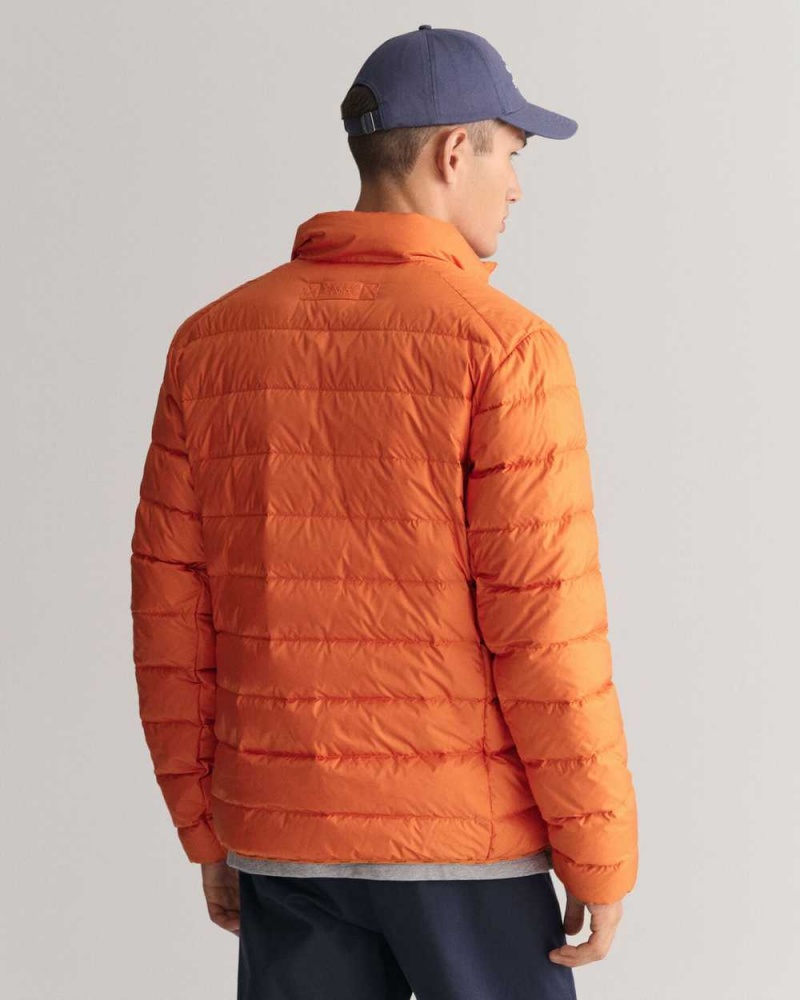 Gant Light Down Men's Jackets Pumpkin Orange | PYDZU-7185