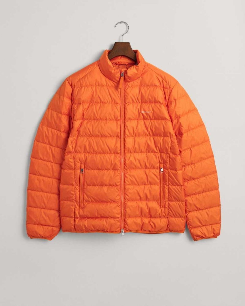 Gant Light Down Men's Jackets Pumpkin Orange | PYDZU-7185