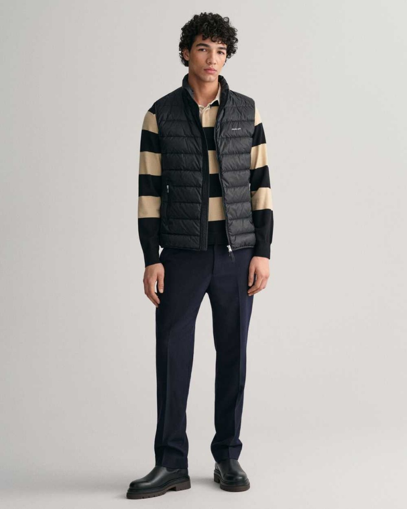 Gant Light Down Men's Vest Black | RZUWS-6290