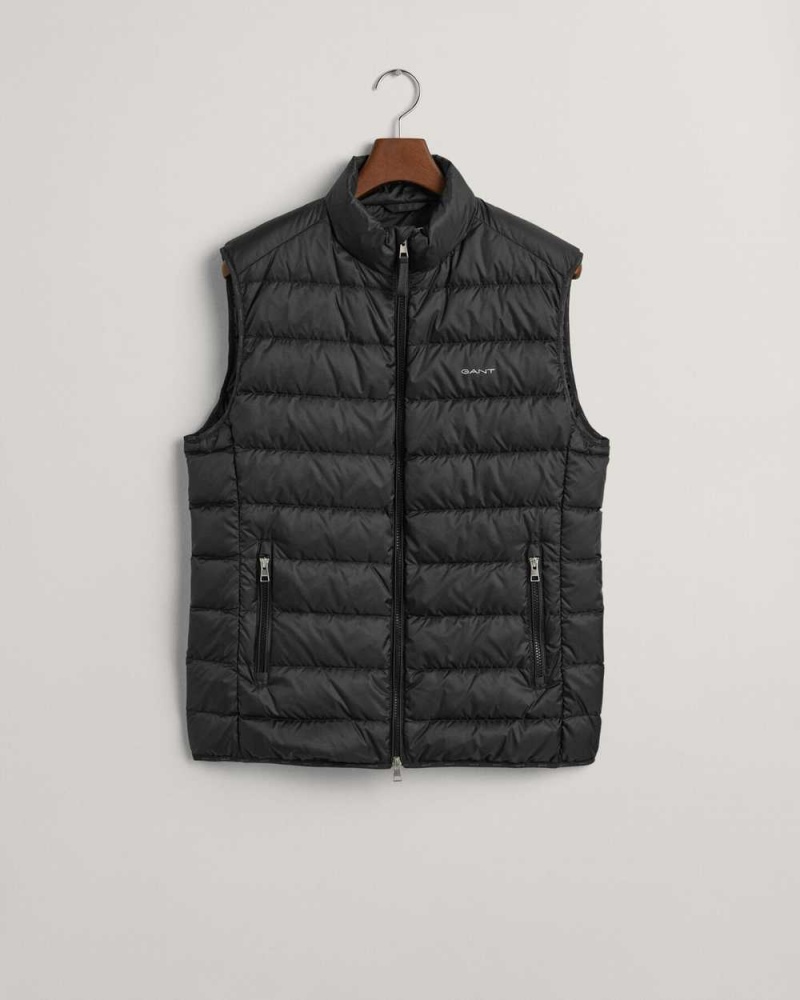 Gant Light Down Men's Vest Black | RZUWS-6290