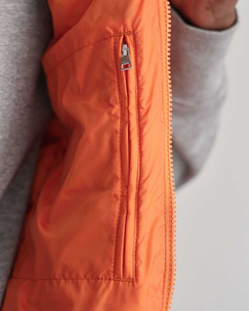 Gant Light Down Men's Vest Pumpkin Orange | WBRJL-6549