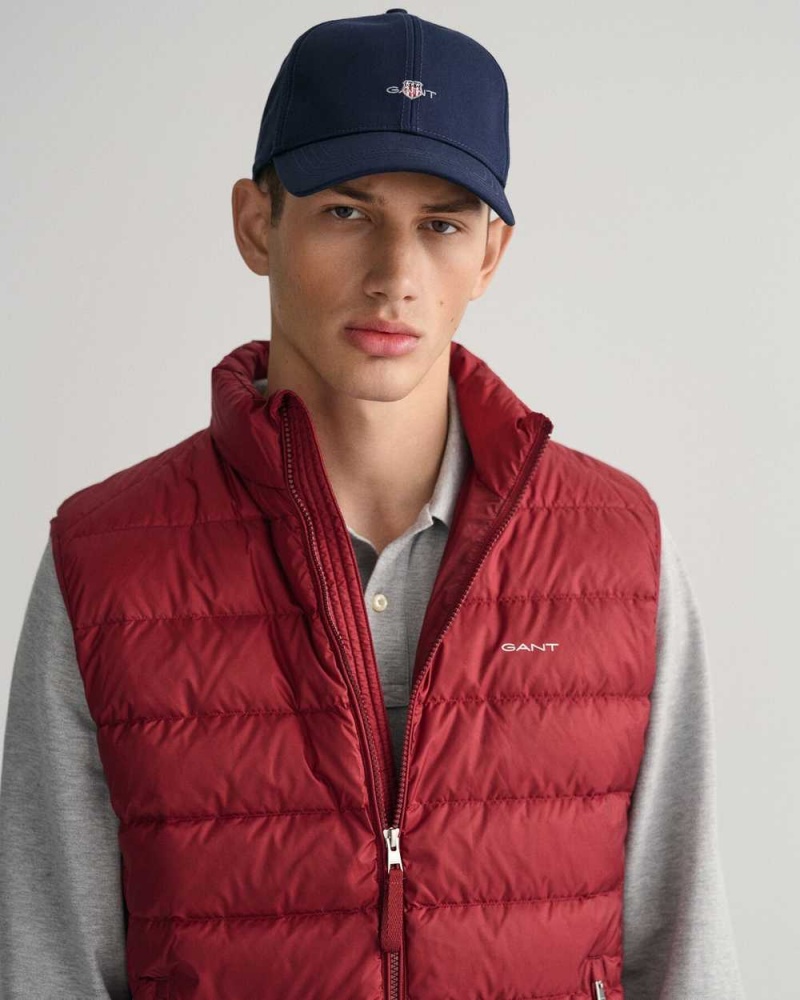 Gant Light Down Vest Men's Jackets Plumped Red | GFOWV-9568