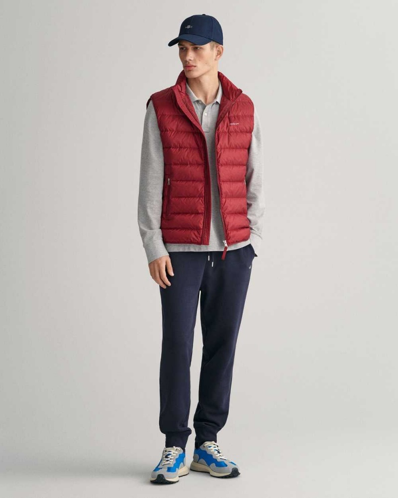 Gant Light Down Vest Men's Jackets Plumped Red | GFOWV-9568