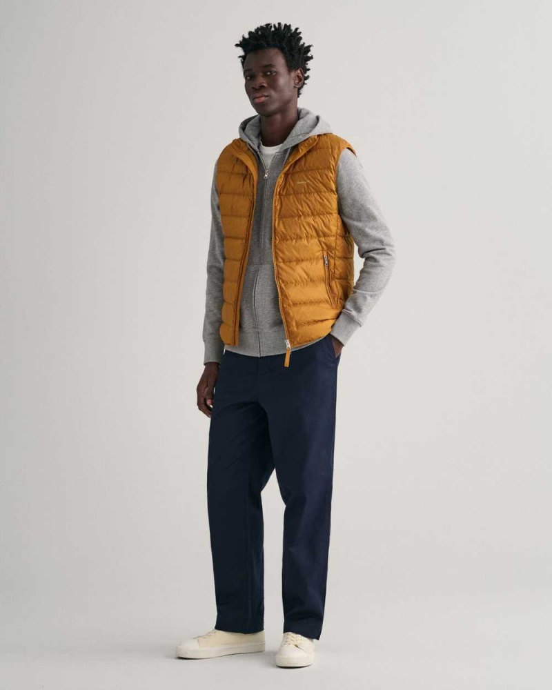 Gant Light Down Vest Men's Jackets Warm Brown | DIYHW-9378