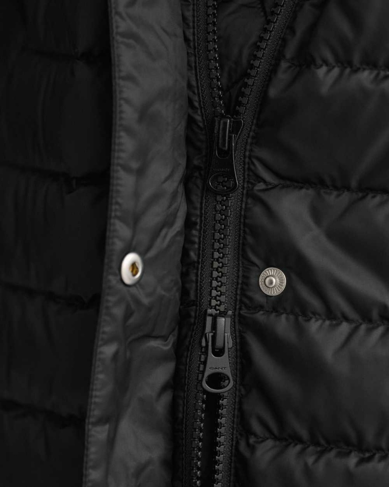 Gant Light Down Women's Coats Black | VJOEP-6213