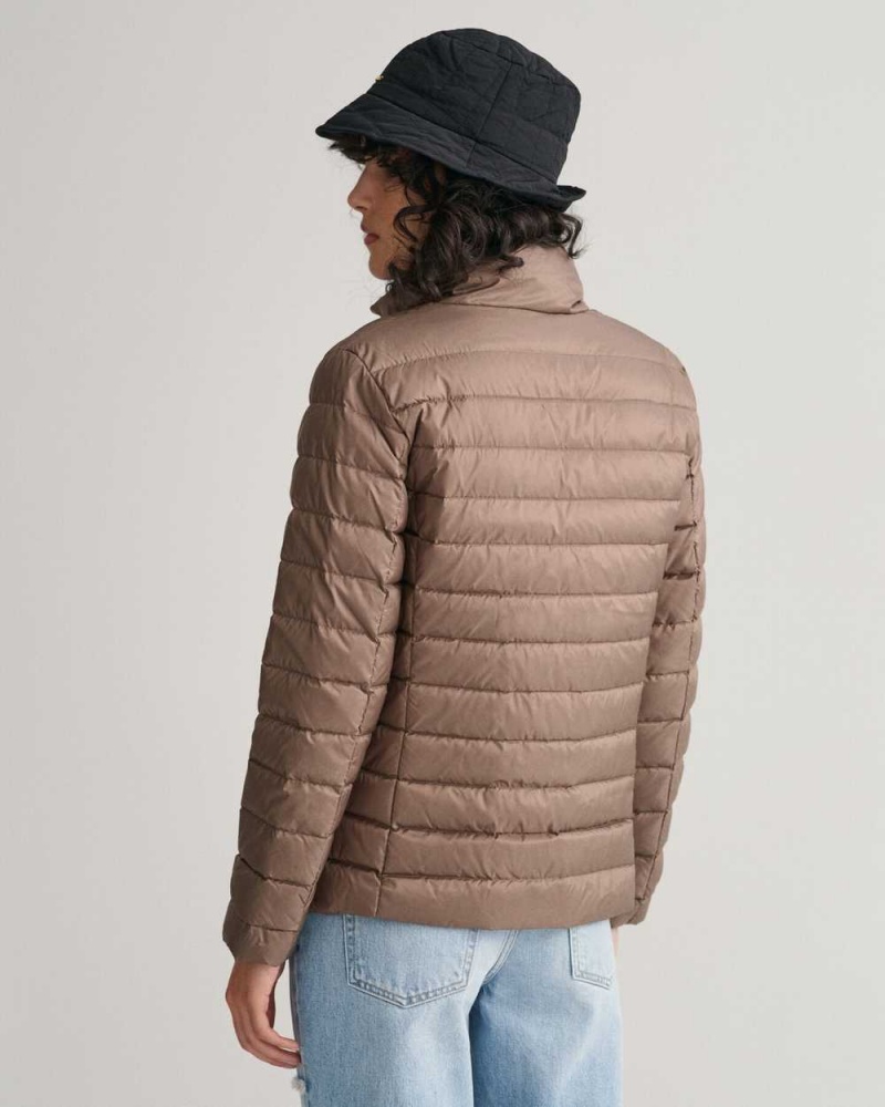 Gant Light Down Women's Jackets Desert Brown | IHGJC-9704