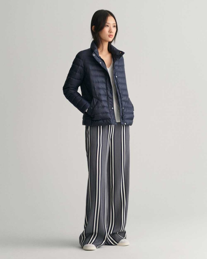 Gant Light Down Women's Jackets Evening Blue | SFWBN-4758