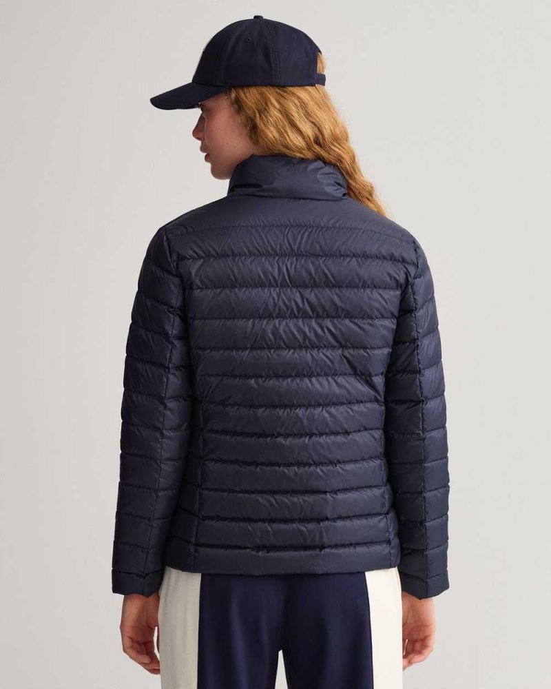 Gant Light Down Women's Jackets Evening Blue | NRBEF-9416